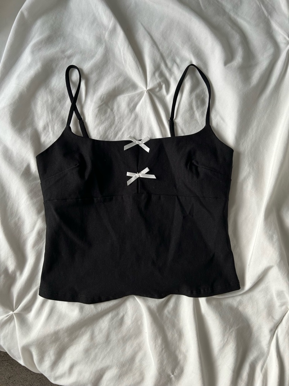 Blue Blush Black Spaghetti Strap Cami